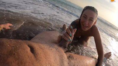 Real Couple Having Fun On A Nudist Beach. Sexy Wet Blowjob - hclips