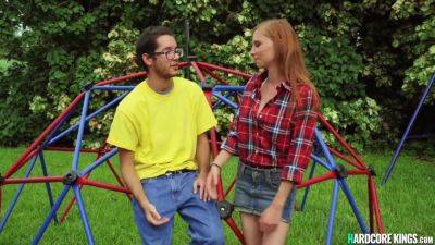 Bully Fucks Petite Redhead In A Park - hotmovs.com