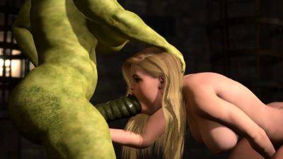 Futa orc with a huge dick fucks hard a sexy blonde slut - drtuber